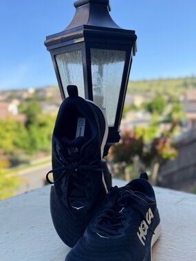 Hoka Women's Black and White Athletic Running Sneakers -10D
